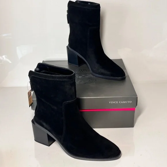 Vince Camuto Kortimy Water-Repellent Suede Mid-Shaft Boots - Picture 5 of 8